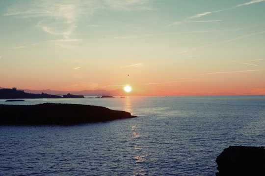 海洋夕阳图片