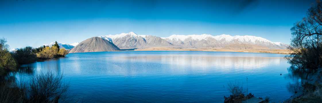 新西兰白鹭湖景色图片