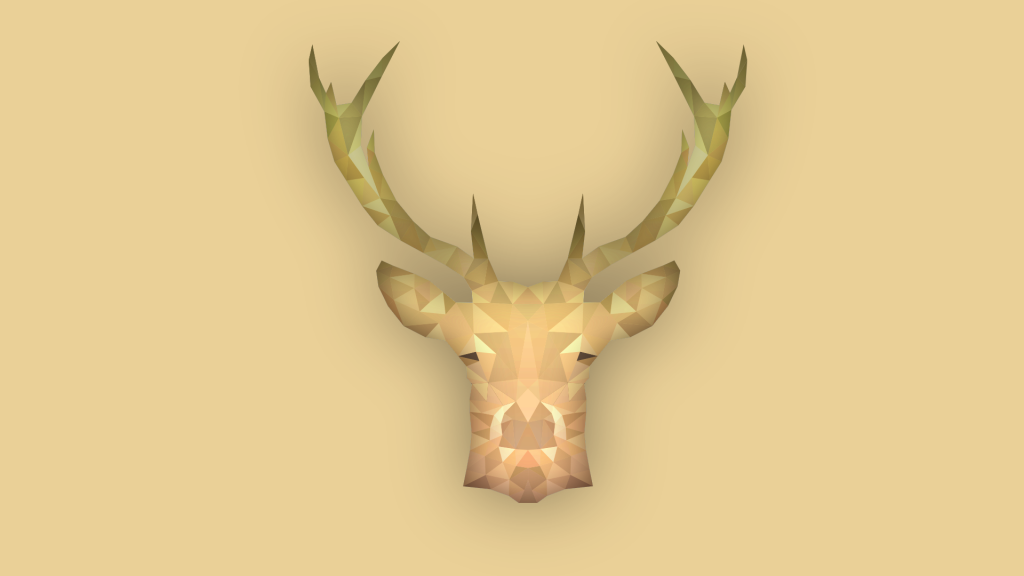 一只鹿的水晶剪影