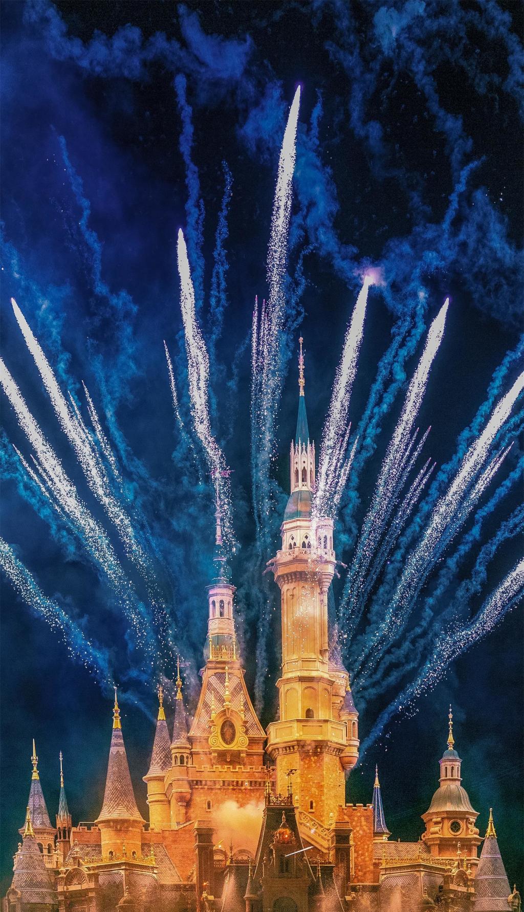 迪士尼乐园烟花背景图片