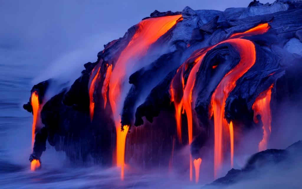 热熔岩的流动
