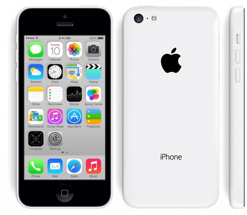 白色背景上的新白色Iphone 5C