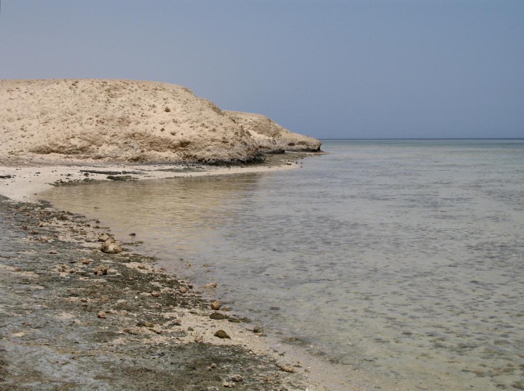 埃及马萨阿拉姆度假村的岩石海岸