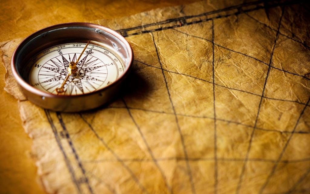 指南针在世界的旧地图