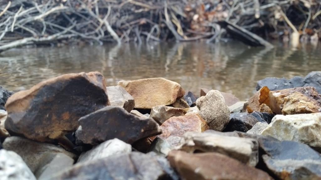 在河岸上的石头