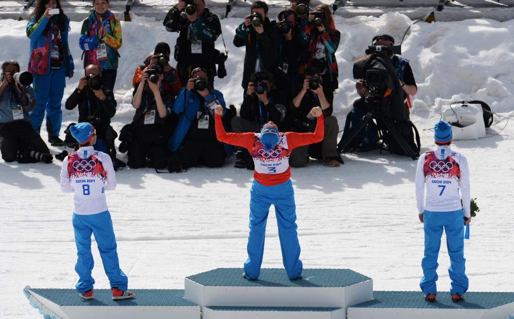 俄罗斯滑雪运动员亚历山大·莱科夫在索契奥运会上的表现