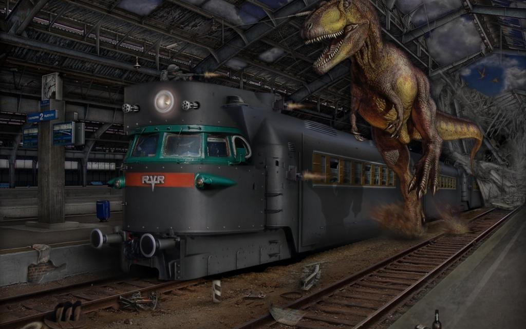 恐龙赶上火车