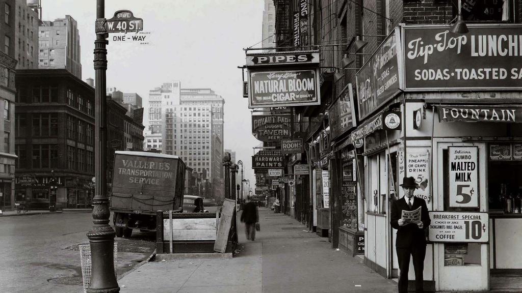 老城，街，黑与白，1940年