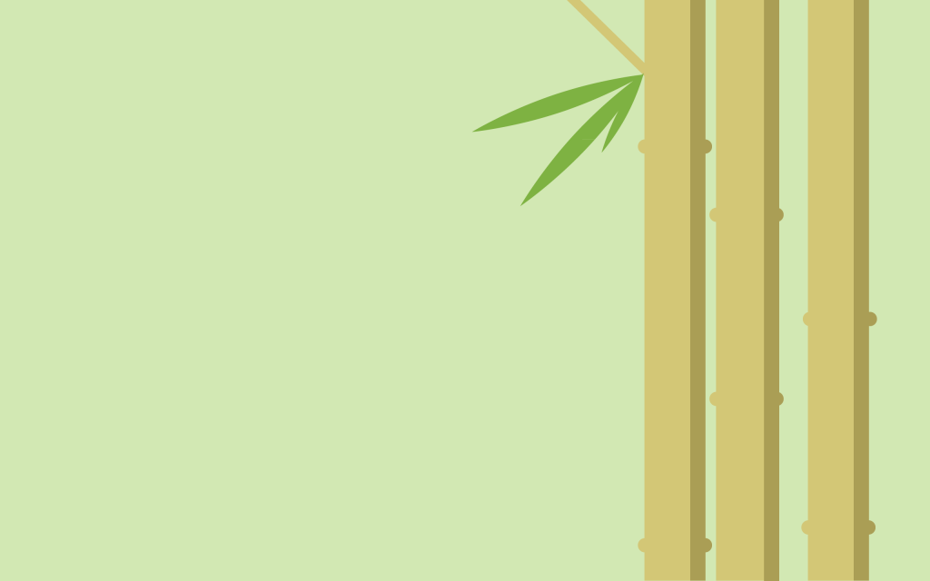 在竹茎，浅绿色的背景上的叶子