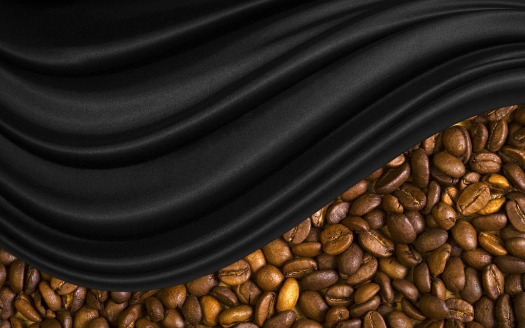 黑色的丝绸和咖啡