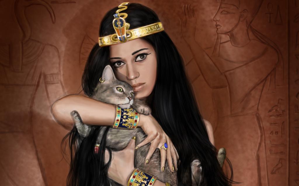 埃及女王与一只猫