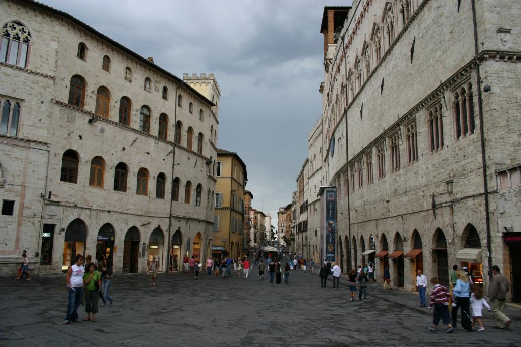 古老的街道在佩鲁贾，意大利