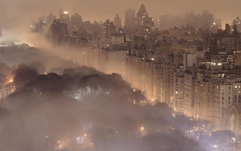 在雾中的城市