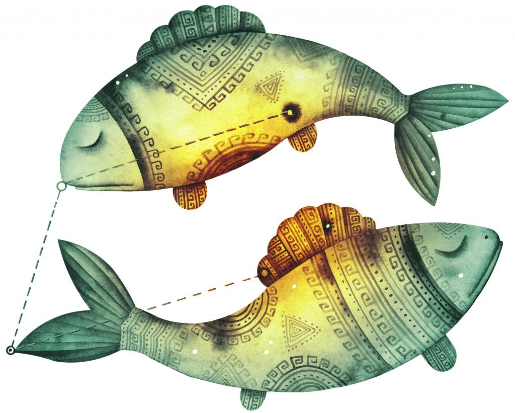 鱼的黄道十二宫的标志图