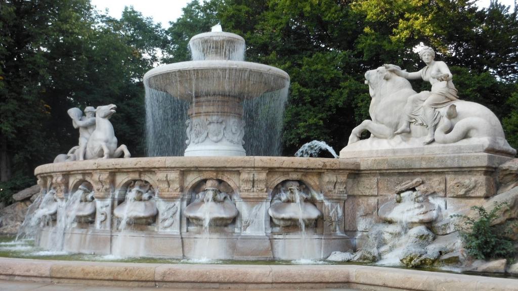 喷泉在慕尼黑公园