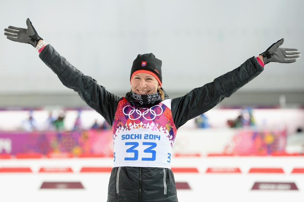 索契奥运会上，阿纳斯塔西娅Kuzmina斯洛伐克冬季两项金牌得主