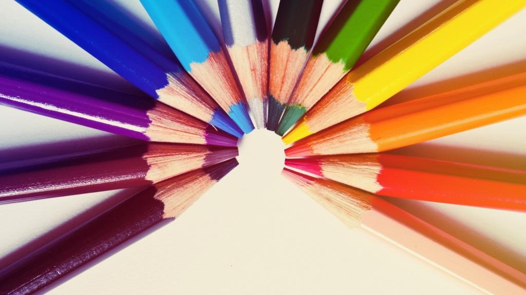 彩色铅笔的调色板