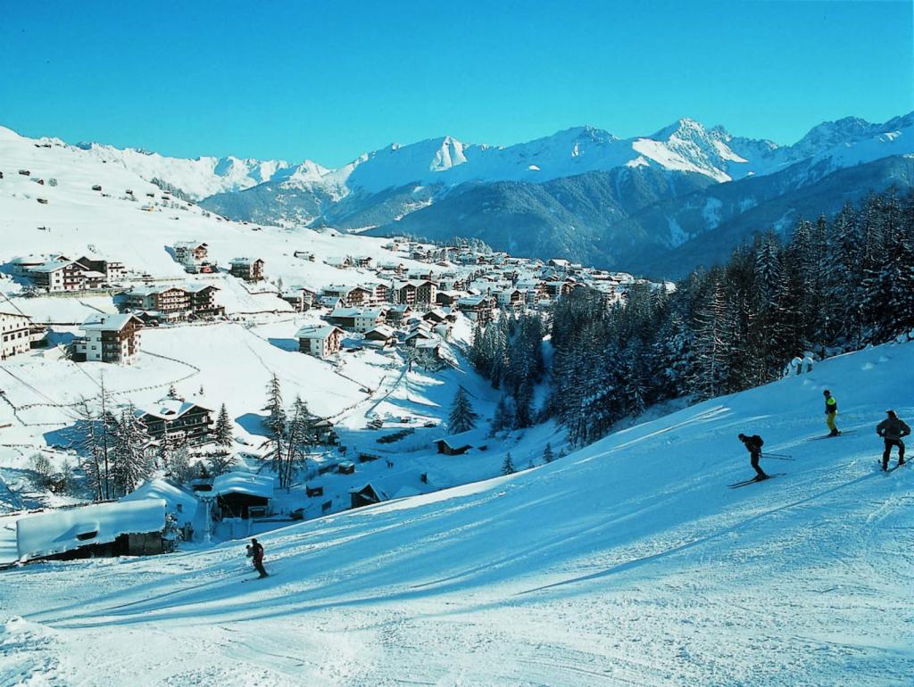 在滑雪胜地Serfaus，奥地利滑雪场