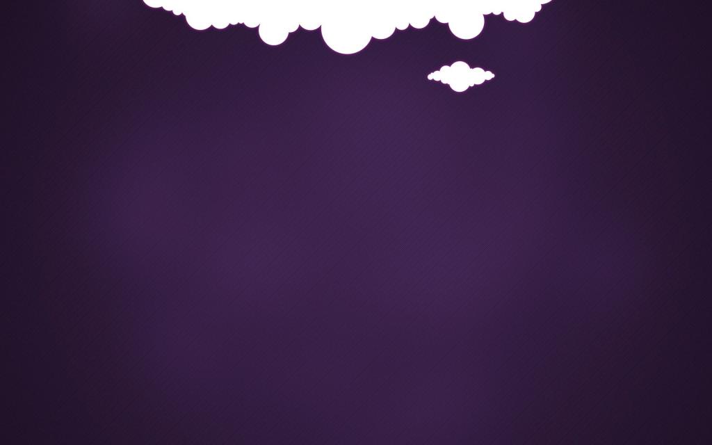 白色的云朵，紫色背景