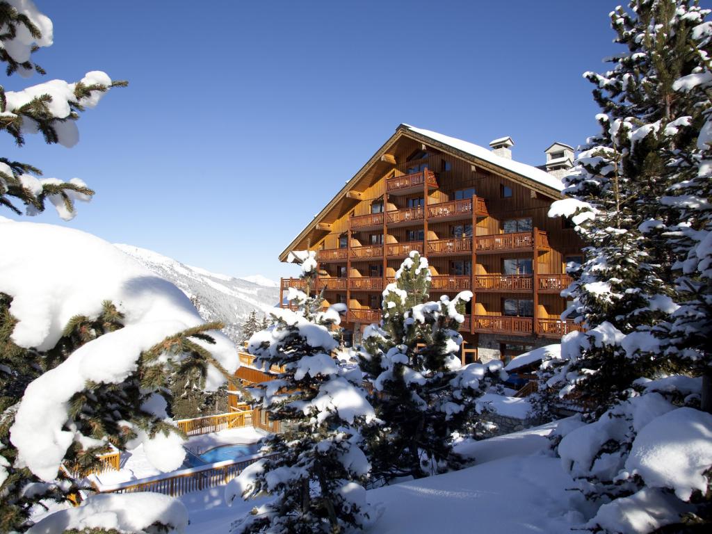 酒店在滑雪胜地梅里贝尔，法国