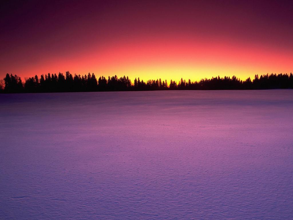 彩虹冬季日落