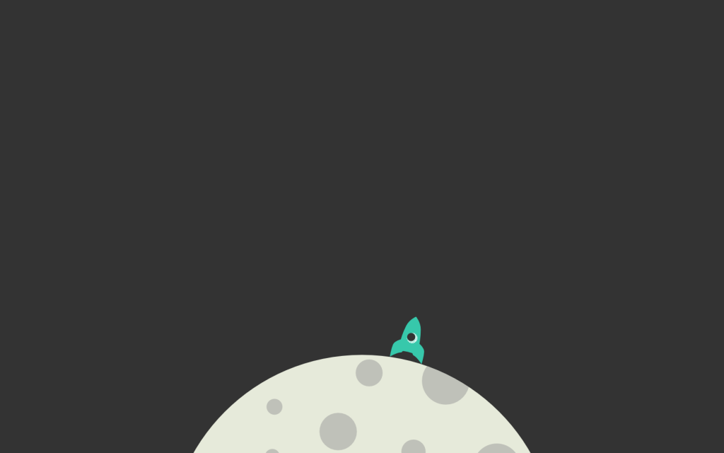 火箭在月球上，灰色的背景