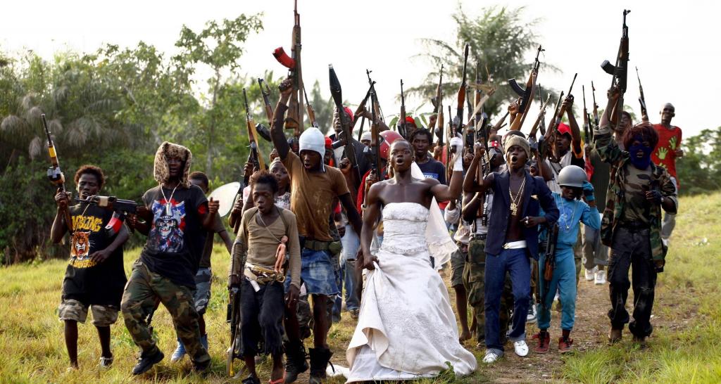 武装的婚礼在非洲