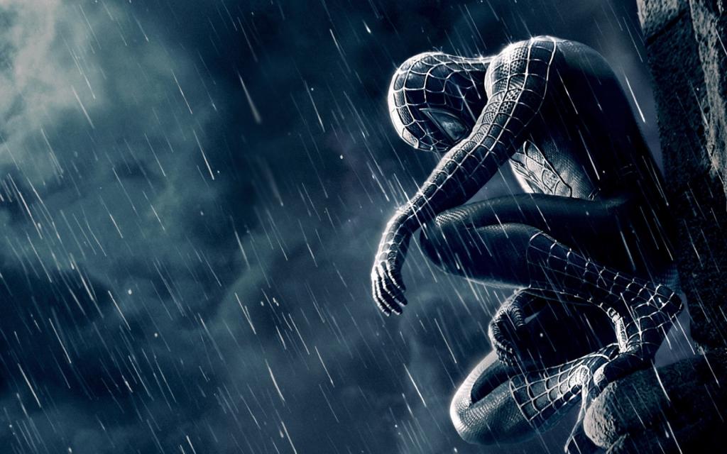 蜘蛛侠在雨中