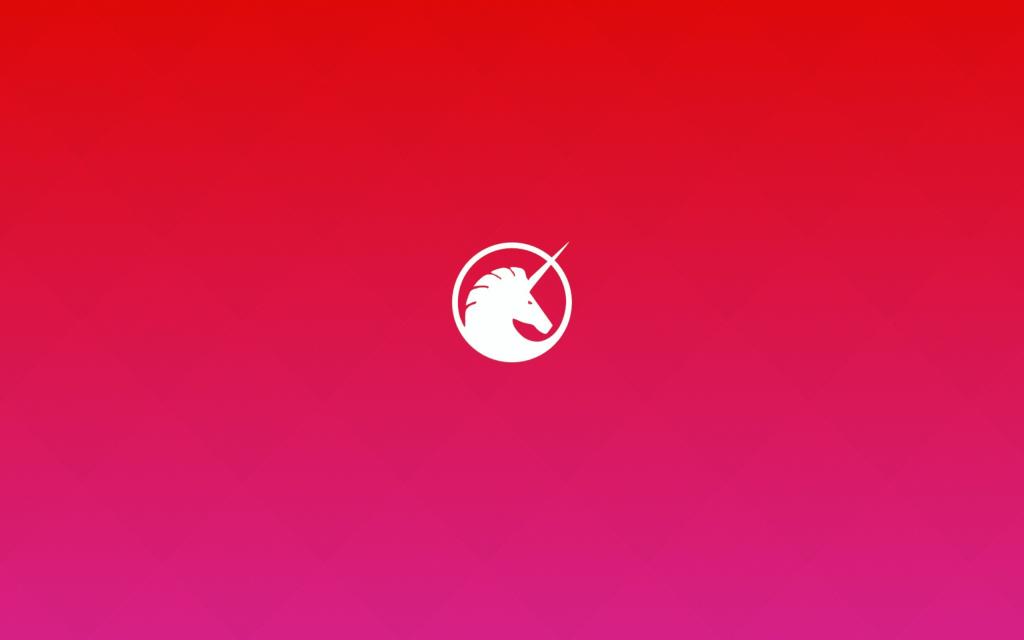独角兽，红色背景Ubuntu