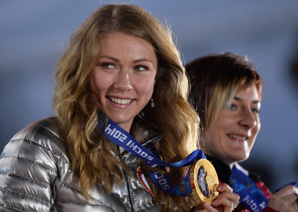 在索契奥运会山滑雪运动员Mikaela Shiffrin的金牌的所有者