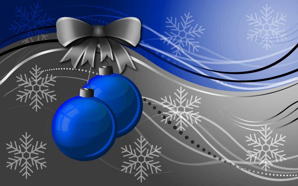 蓝色圣诞树在圣诞节的灰蓝色背景上玩具