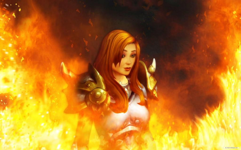 女孩着火，游戏“魔兽世界”德拉诺之王