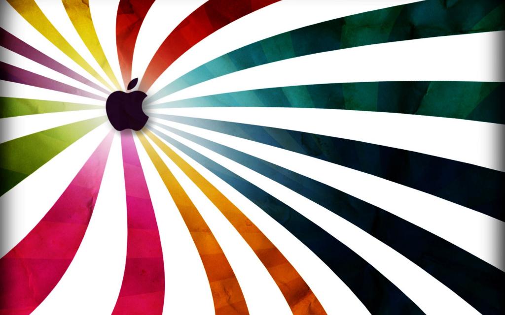 苹果彩虹壁纸视网膜图片