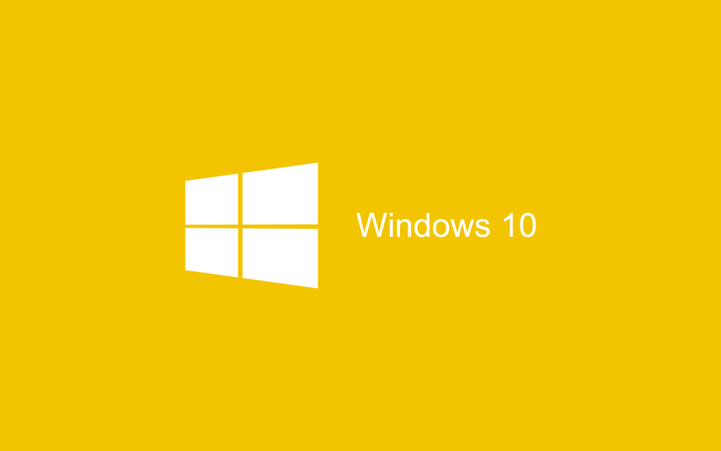 黄色的Windows徽标10