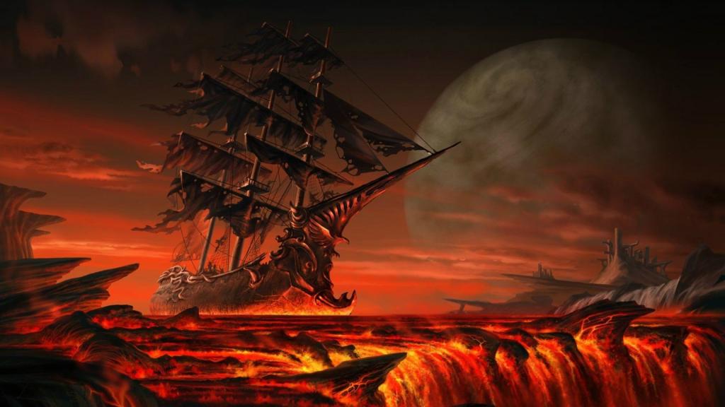 幽灵船在火热的海