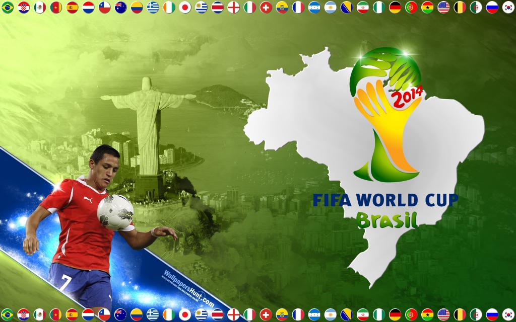 智利的亚历克西斯·桑切斯2014年世界杯足球赛的在巴西