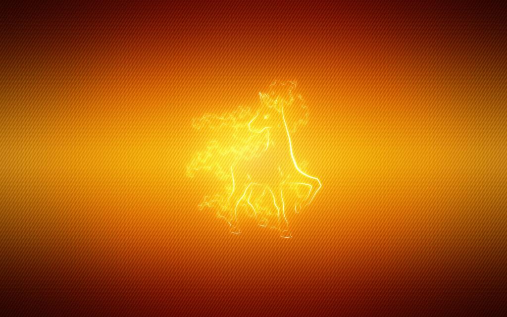 火热的马，橙色背景