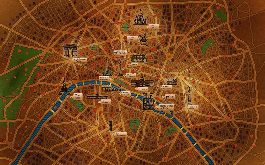 巴黎景点大地图