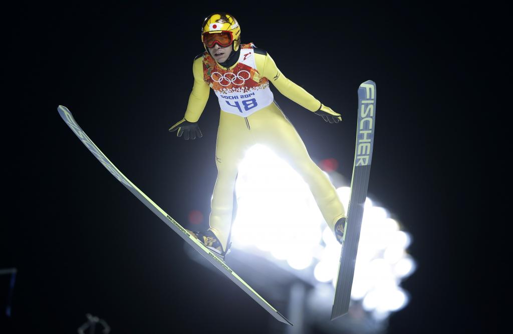 日本选手Kasai Noriaki，跳板持有银牌铜牌