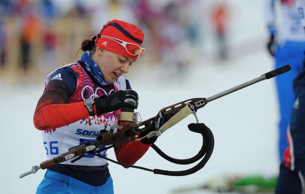 奥尔加Vilukhina俄罗斯冬季两项运动员女子银牌得主
