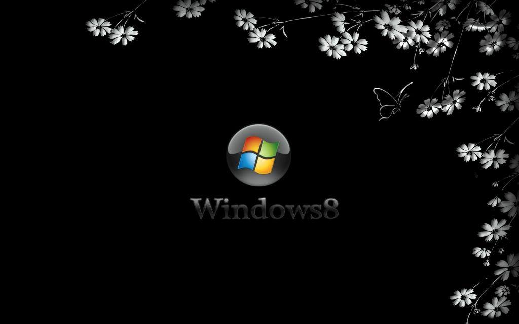 黑色背景，品牌，操作系统，Windows 8
