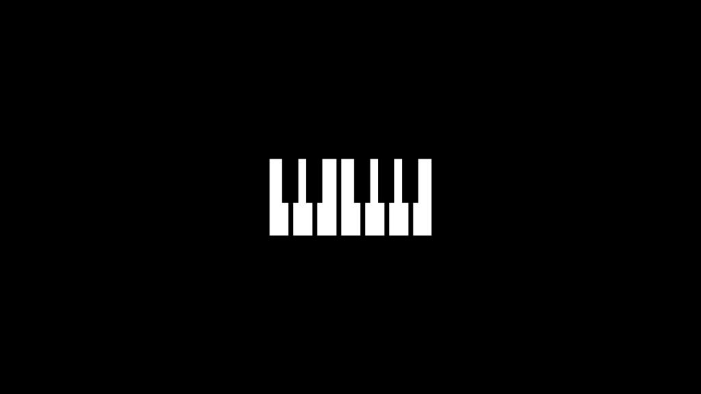 钢琴键，黑色的背景