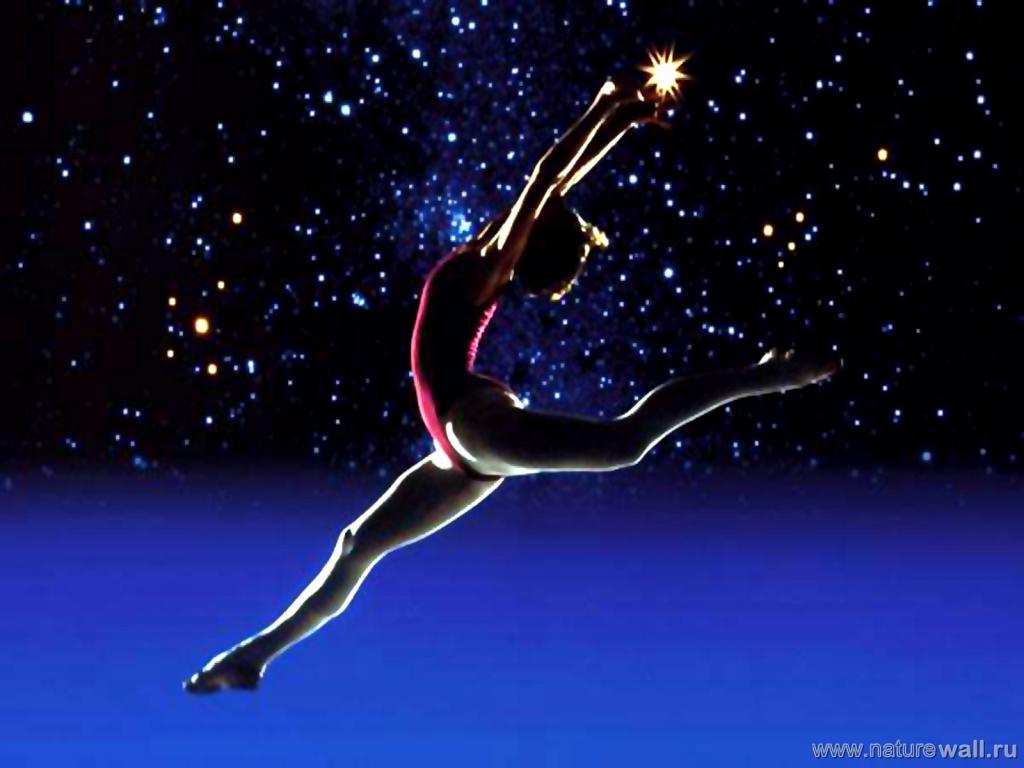 芭蕾舞女演员在星的背景中