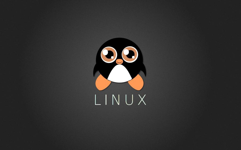 企鹅Linux，灰色的背景