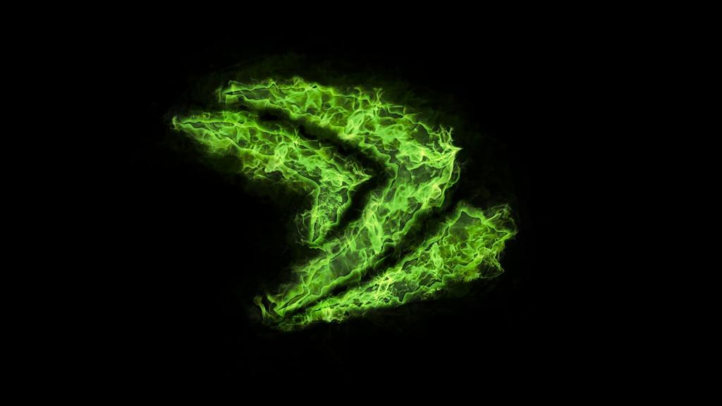 来自绿色火焰的Nvidia标志