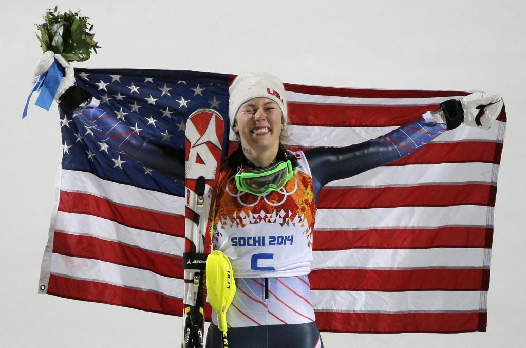 美国滑雪者Mikaela Shiffrin在奥运会在索契