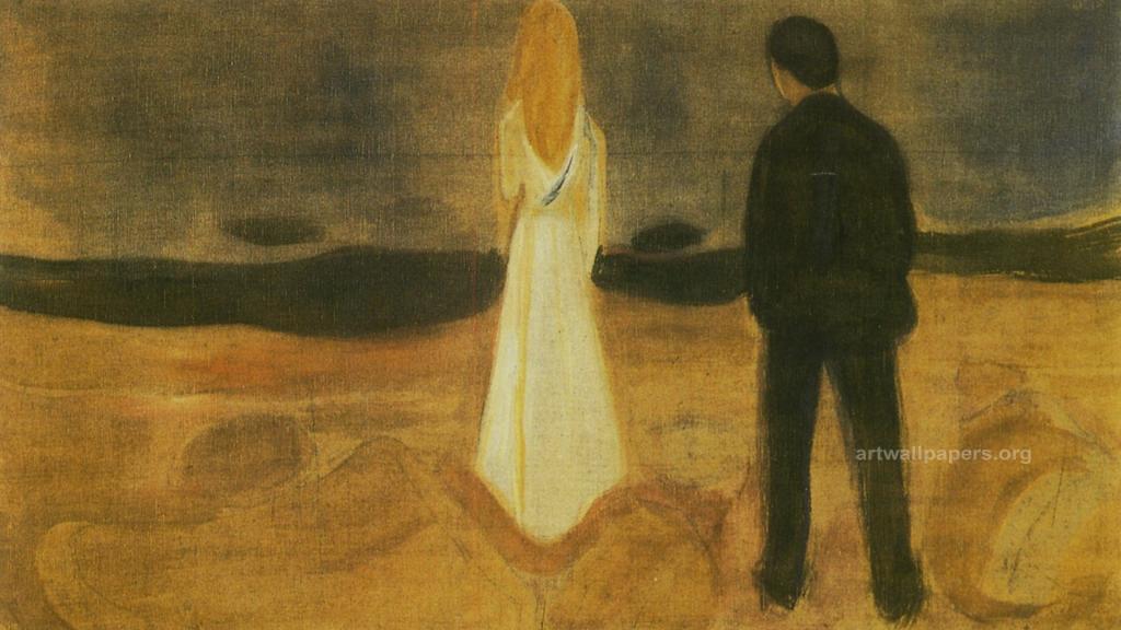 Edvard Munch绘画 - 黑暗的日落