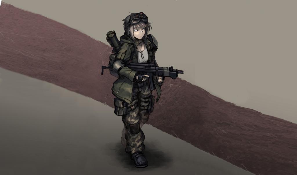 动漫与武器的女孩士兵
