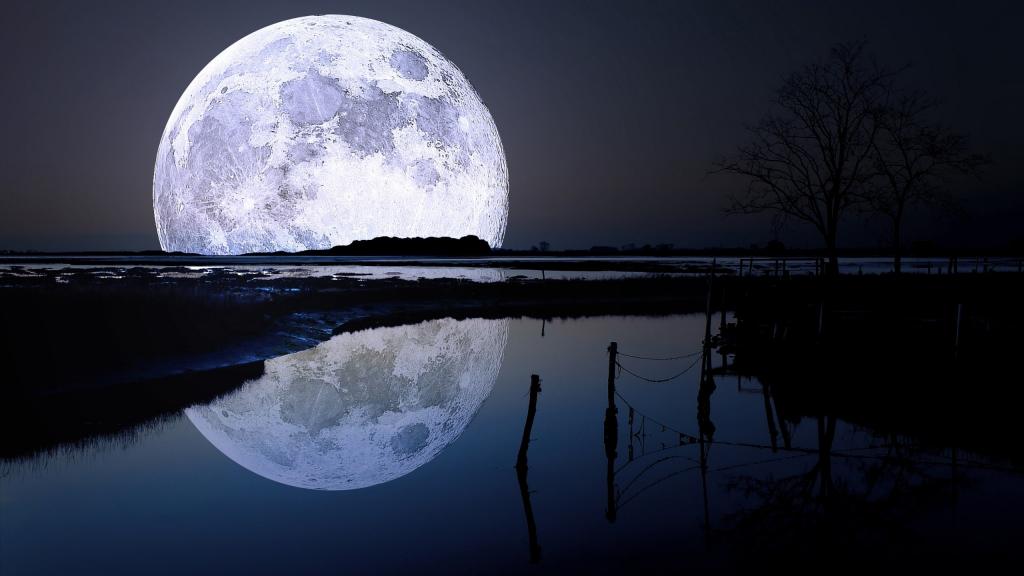 湖上的大月亮