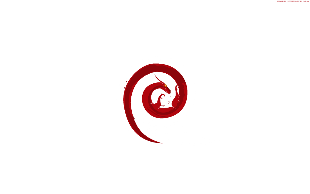 龙Debian，白色的背景